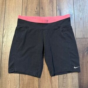 Y2K Nike black and pink biker shorts size medium‎